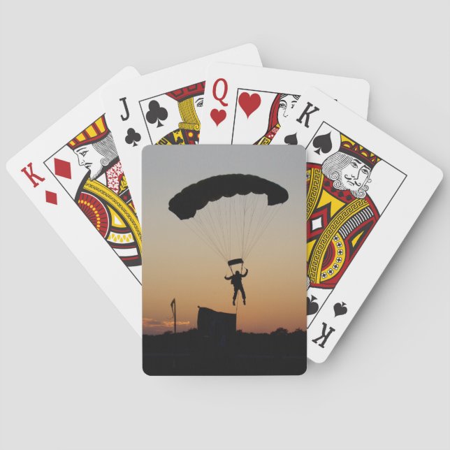 Skydiver Parachute at Sunset Sky Diver Poker Cards (Back)