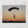 Skydiver Parachute at Sunset Sky Diver Postcard