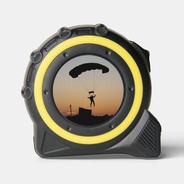 Skydiver Parachute at Sunset Sky Diver Tape Measure (Front)