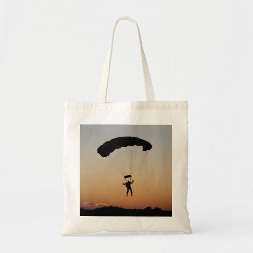 Skydiver Parachute at Sunset Sky Diver Tote Bag