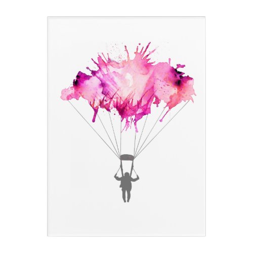 Skydiver Parachute Skydiving Parachuting Art Gift