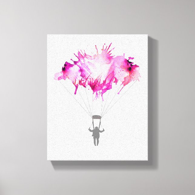 Skydiver Parachute Skydiving Parachuting Art Gift Canvas Print (Front)