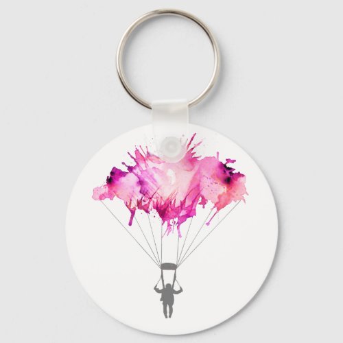 Skydiver Parachute Skydiving Parachuting Art Gift Keychain