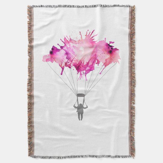 Skydiver Parachute Skydiving Parachuting Art Gift Throw Blanket
