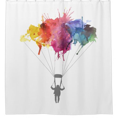 Skydiver Parachute Skydiving Parachuting Shower Curtain