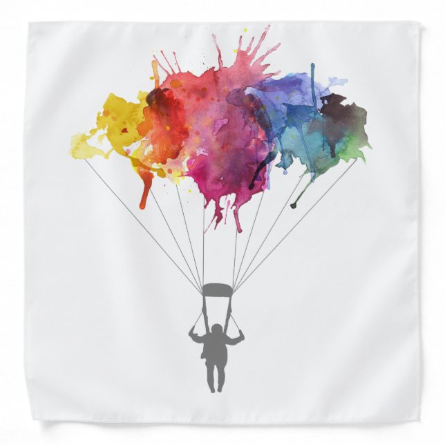 Skydiver, Parachute. Skydiving Sport. Parachuting Bandana (Front)