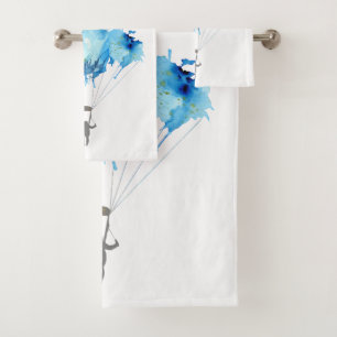 Skydiver, Parachute. Skydiving Sport. Parachuting Bath Towel Set