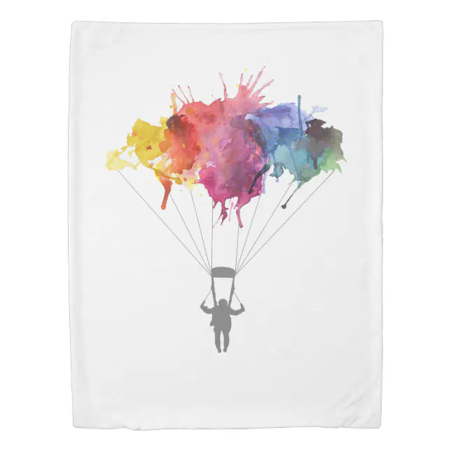 Skydiver, Parachute. Skydiving Sport. Parachuting Duvet Cover Zazzle