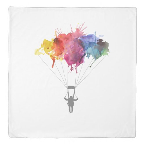 Skydiver Parachute Skydiving Sport Parachuting Duvet Cover