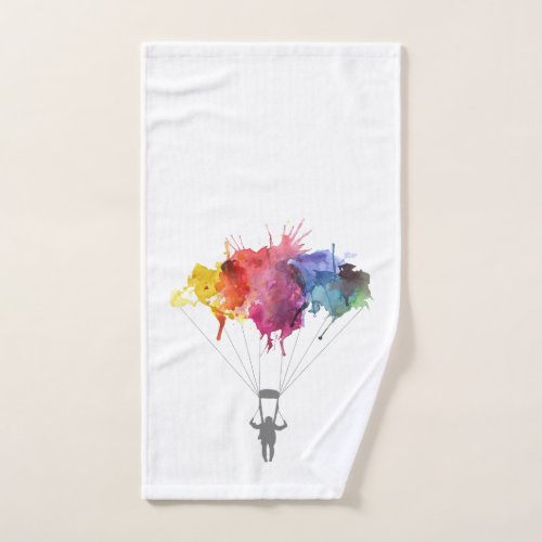 Skydiver Parachute Skydiving Sport Parachuting Hand Towel