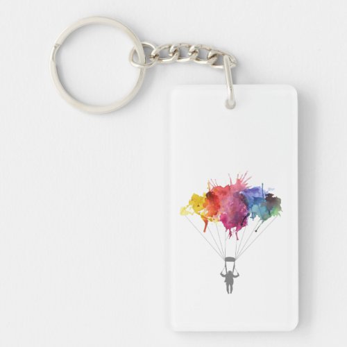 Skydiver Parachute Skydiving Sport Parachuting Keychain