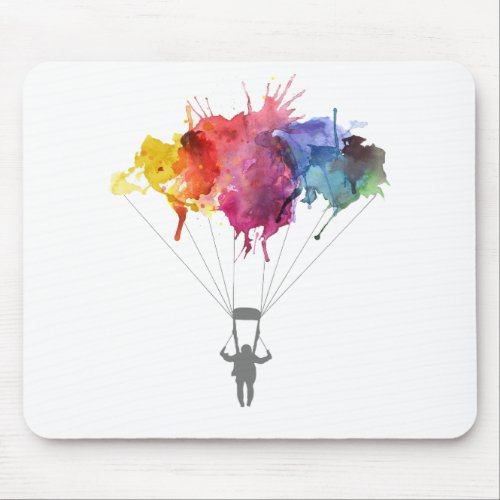 Skydiver Parachute Skydiving Sport Parachuting Mouse Pad