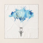 Skydiver, Parachute. Skydiving Sport. Parachuting Scarf<br><div class="desc">Skydiver,  Parachute. Parachuting Sport. Skydiving. 
Watercolor Art Illustration.
Scarf,  Scarves,  Fashion Accessoire.

This skydiving tee with the watercolor parachutist makes a cute gift for a
sky diving woman or man or someone who just loves this awesome "heavenly" sport.

Parachutist hanging on a colorful watercolor splash cloud.</div>