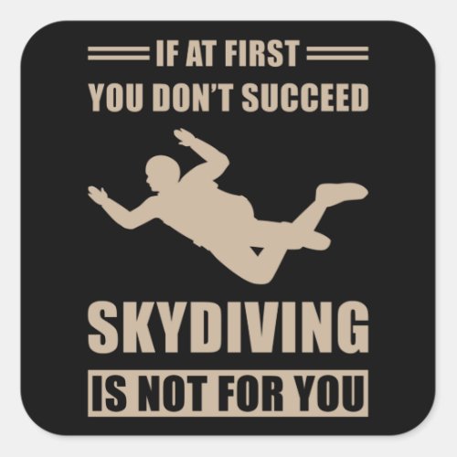 Skydiver Parachute Square Sticker