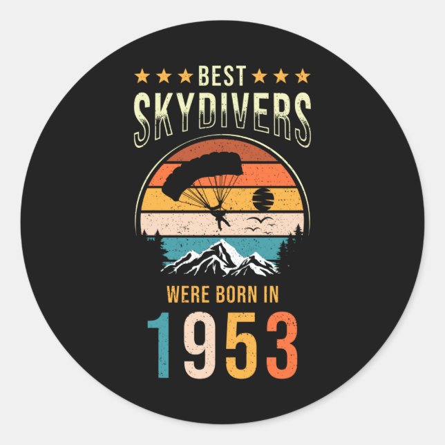 skydiver poison classic round sticker (Front)