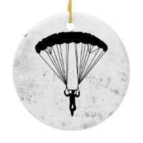 skydiver silhouette ceramic ornament