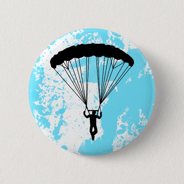 skydiver silhouette pinback button (Front)