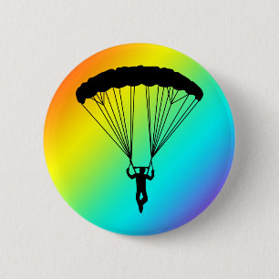 skydiver silhouette pinback button