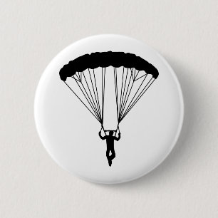 skydiver silhouette pinback button