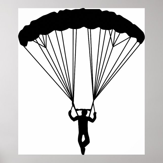 skydiver silhouette poster (Front)