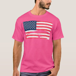 Skydiver Skydive America Usa Flag Hang Gliding Dis T-Shirt