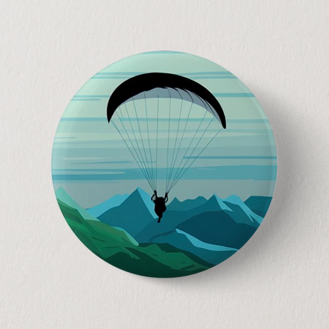 Skydiver Skydiving Parachuting Skydive Gift Button (Front)