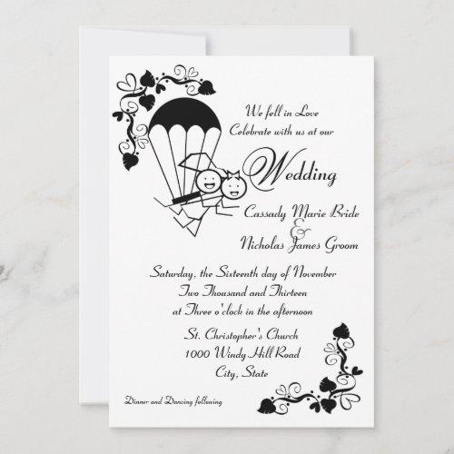 Skydiver Wedding Invitation