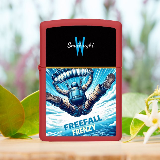 Skydivers Freefall Frenzy Zippo Lighter (On Table)