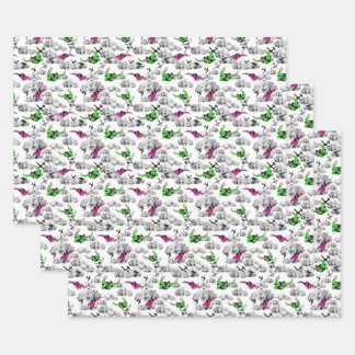 Skydivers wrapping paper sheets