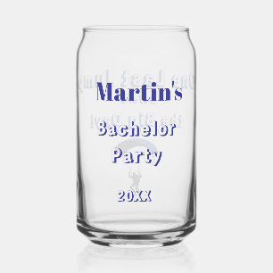 Skydiving Bachelor Party Funny Adventure Theme Can Glass