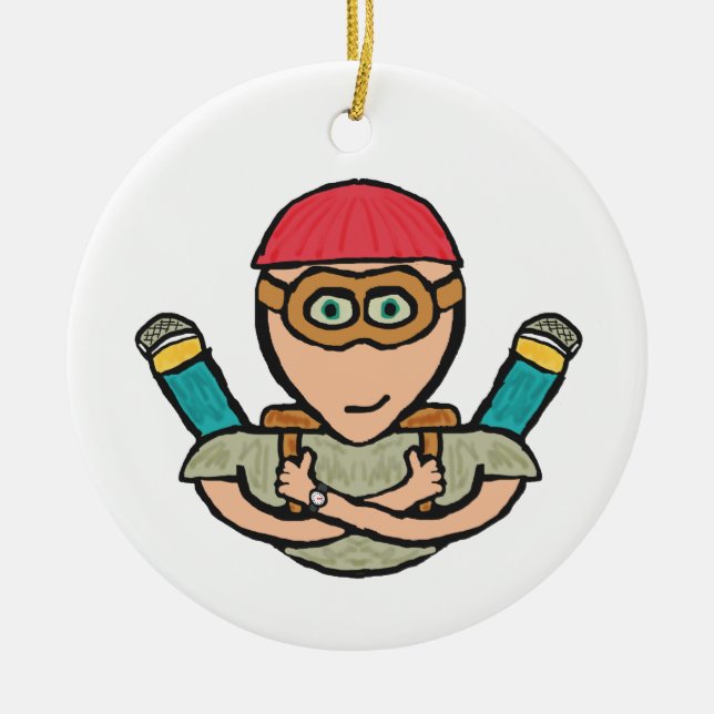 Skydiving Ceramic Ornament (Front)