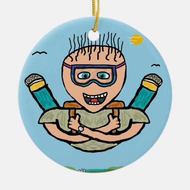 Skydiving Ceramic Ornament (Front)