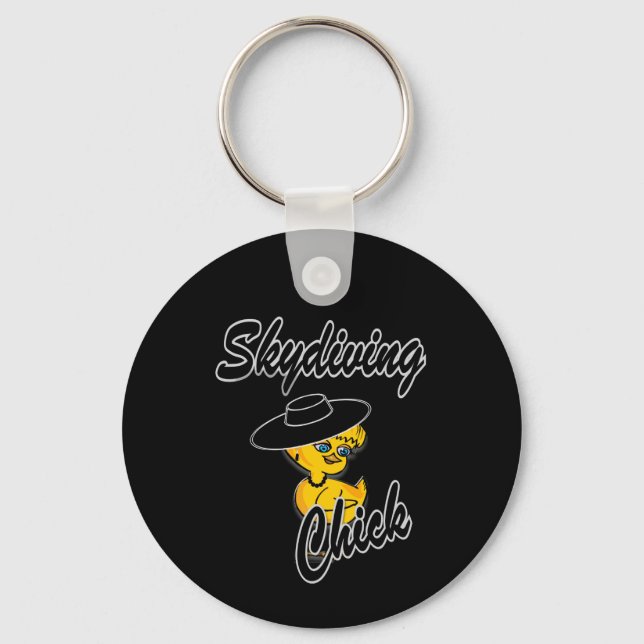 Skydiving Chick #4 Keychain (Front)