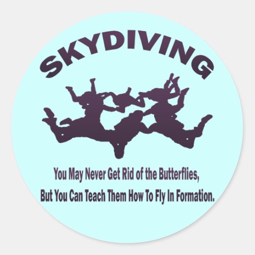 SKYDIVING CLASSIC ROUND STICKER