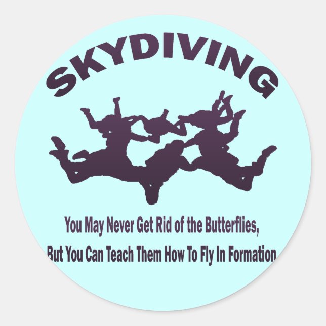 SKYDIVING CLASSIC ROUND STICKER (Front)