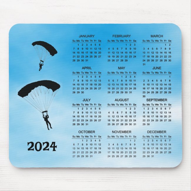 Skydiving Design 2024 Calendar Mousepad