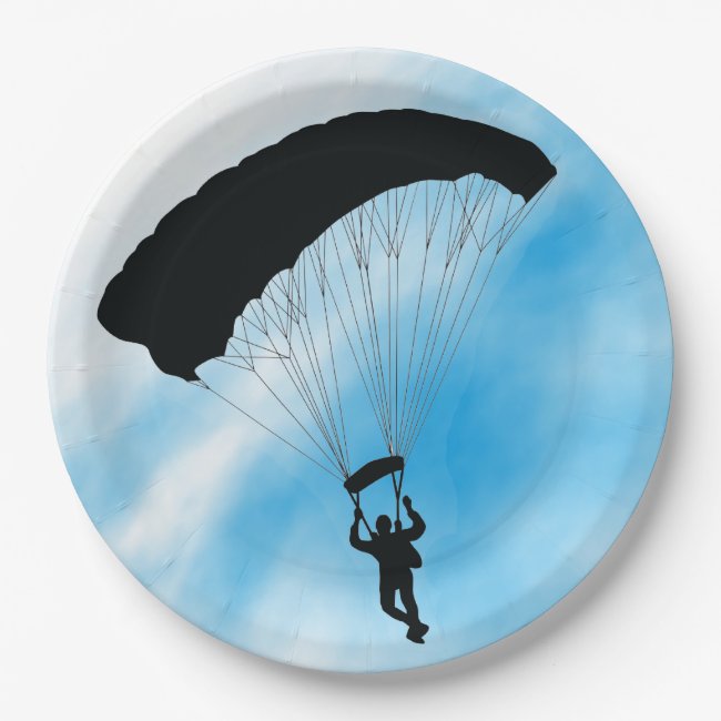 Skydiving Design Paper Party Plate