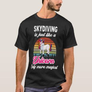 Skydiving Design Retro Unicorn Vintage Sunset T-Shirt