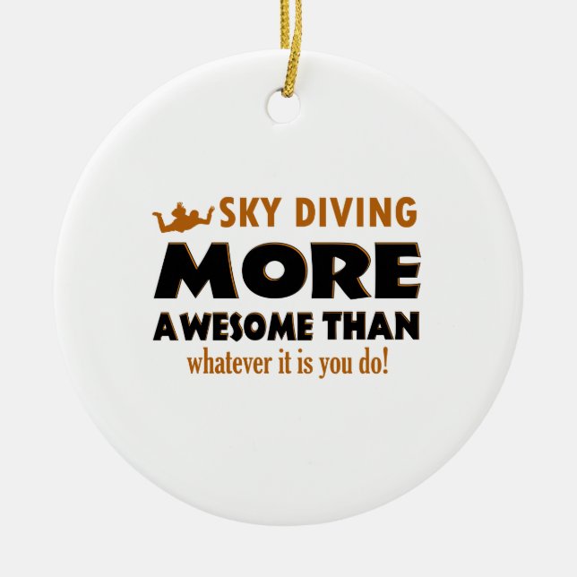 Skydiving designs ceramic ornament (Front)