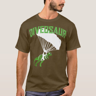 Skydiving Dinosaur  Prehistoric Parachutist Gift  T-Shirt