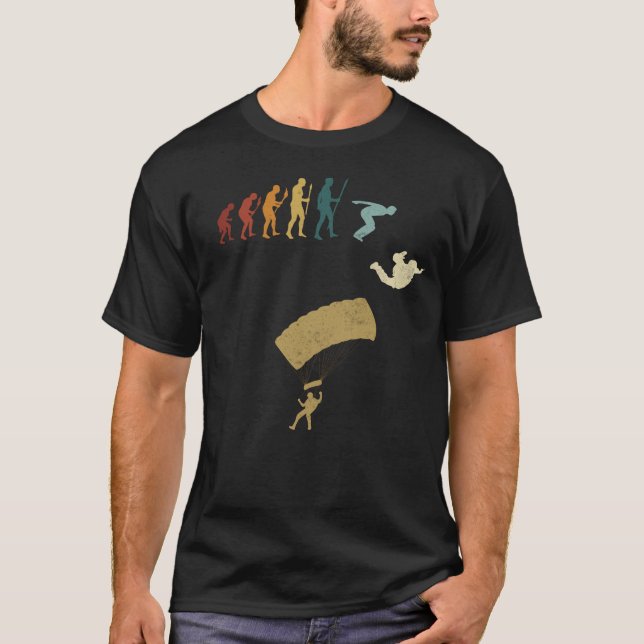 Skydiving Evolution Retro Vintage T-Shirt (Front)