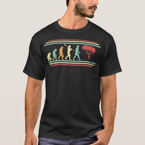 Skydiving Evolution  Vintage Style Skydiver with P T_Shirt