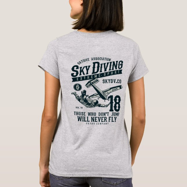 Skydiving Extreme Sport T-Shirt (Back)