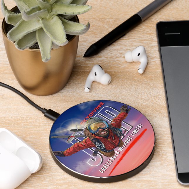  Skydiving-Feel Freedom Above Clouds | (Men) Wireless Charger (Desk 2)