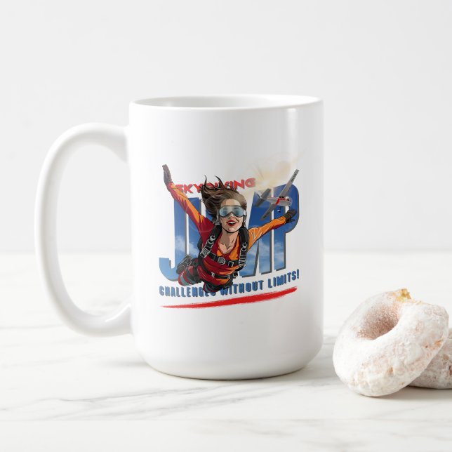 Skydiving-Feel Freedom Above Clouds | Women -15# Coffee Mug (With Donut)