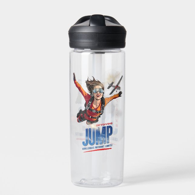  Skydiving-Feel Freedom Above Clouds | Women- 20oz Water Bottle (Front)