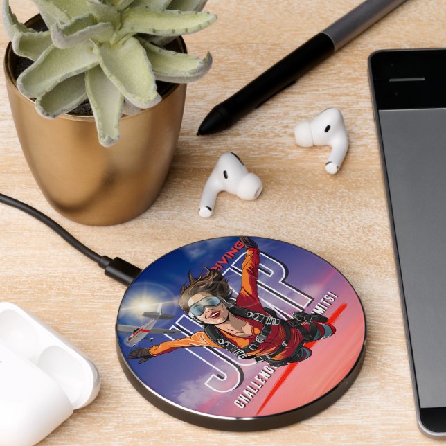 Skydiving-Feel Freedom Above Clouds | (Women) Wireless Charger (Desk 2)
