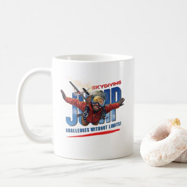 Skydiving-Feel Freedom Above the Clouds | Men -11# Coffee Mug (With Donut)