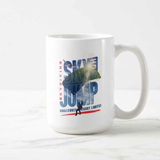 Skydiving-Feel Freedom Above the Clouds | Men -15# Coffee Mug (Right)