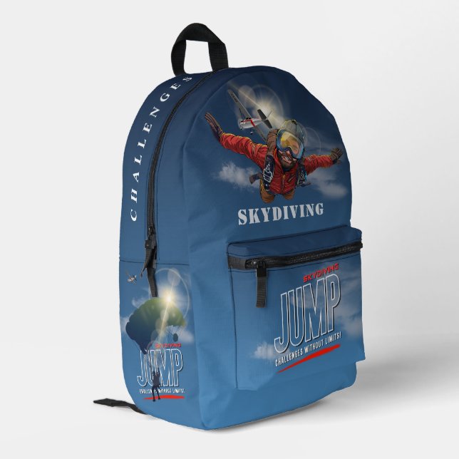 Skydiving-Feel Freedom Above the Clouds | Men Printed Backpack (Back Corner Left)